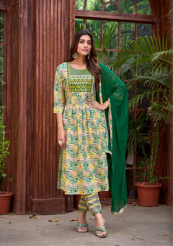 Parra Colourful Vol 1 Nayra Cut Kurti Pant With Dupatta Collection